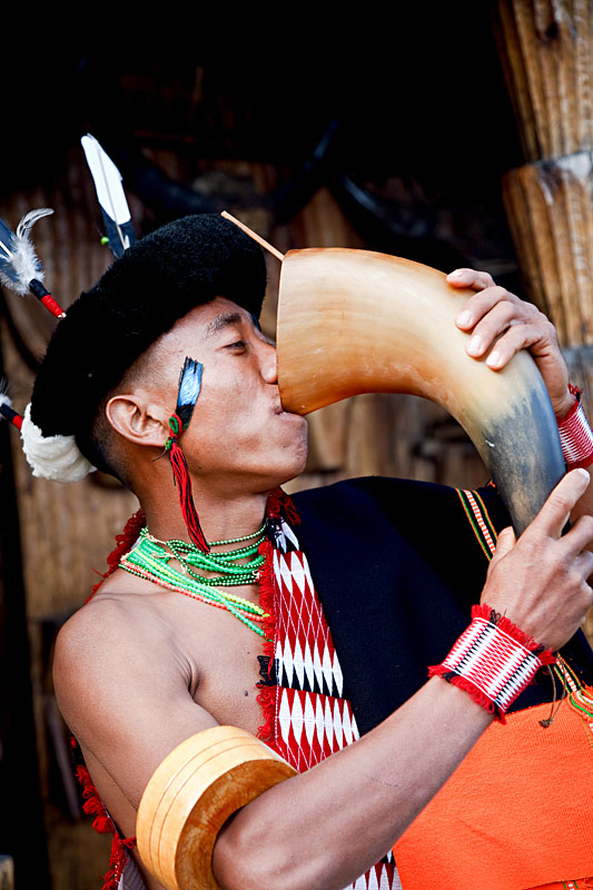  Chakhesang tribes man drinking ricewine at the hornbill festival   Kohima